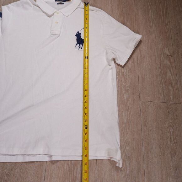 Polo Ralph Lauren Polo Shirt Mens XL White Big Pony 3 Sleeve Patch Embroidered - Picture 9 of 10